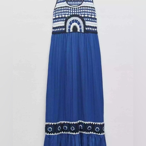 NEW Zara Contrast Crochet Knit Midi Dress – Size S (no tag ) - Picture 2 of 16